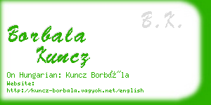 borbala kuncz business card